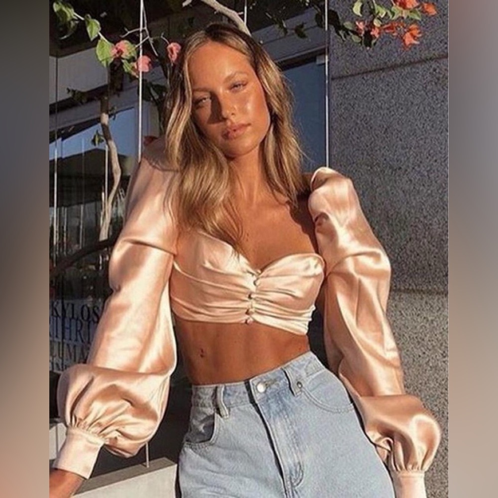 House Of CB Pink Satin ‘Jana’ Top
